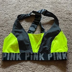 Pink sports bra